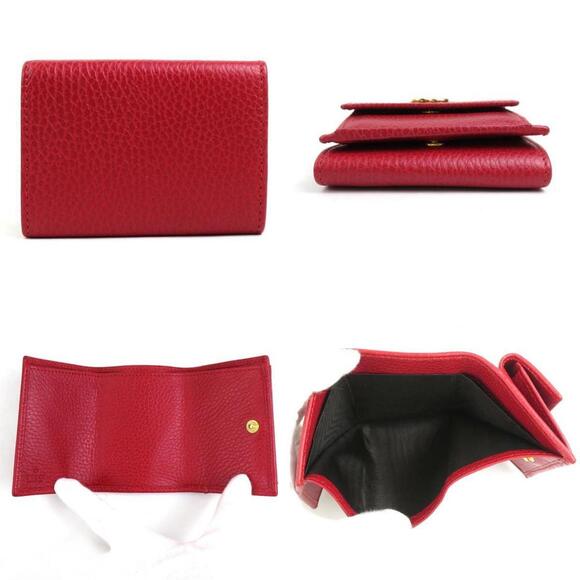 GUCCI Red Leather GG Marmont Wallet - Picture 3 of 5